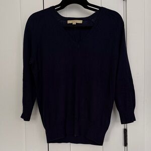 LOFT Women's Deep Blue V-Neck Sweater